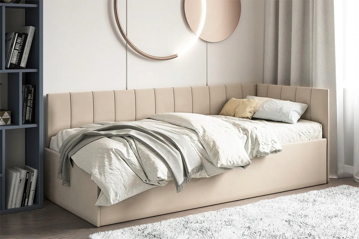 Кровать Мика с ПМ 80х200 универсальная Newtone Light BEIGE Кровать Мика с ПМ 80х200 универсальная Newtone Light BEIGE