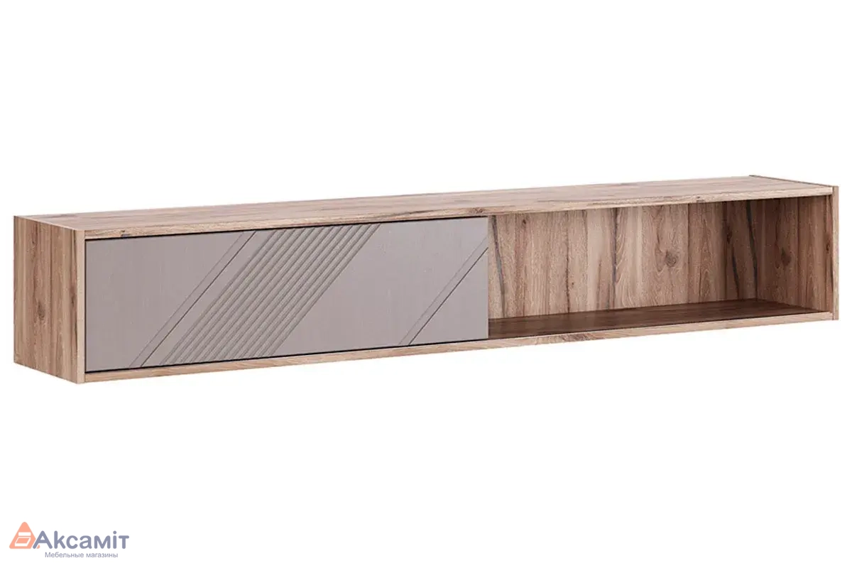 Шкаф навесной горизонтальный 1800 Кенди Мод.3 (Дуб Альпийский/Ясень Грей Софт)