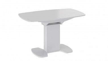 Стол обеденный Портофино СМ(ТД)-105.02.11(1) (Белый глянец/Стекло белое) фото