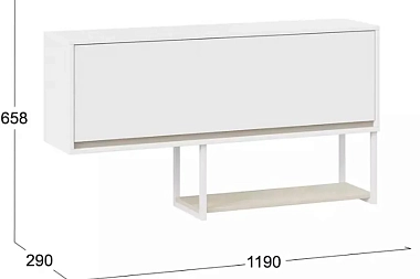 Шкаф навесной с накладкой Сканди СМ-386.15.011 (Дуб Гарден/Белая/Глиняный серый)