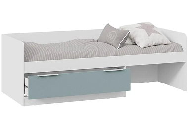Кровать комбинированная Марли Тип 1 80х200 (Белый/Серо-голубой)
