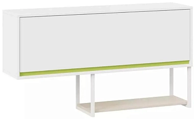 Шкаф навесной с накладкой Сканди СМ-386.15.011 (Дуб Гарден/Белая/Зеленый)