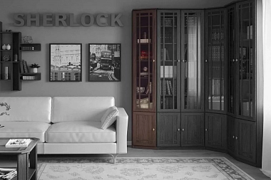 Шкаф для книг со скосом влево Sherlock 34 (Орех шоколадный) фото