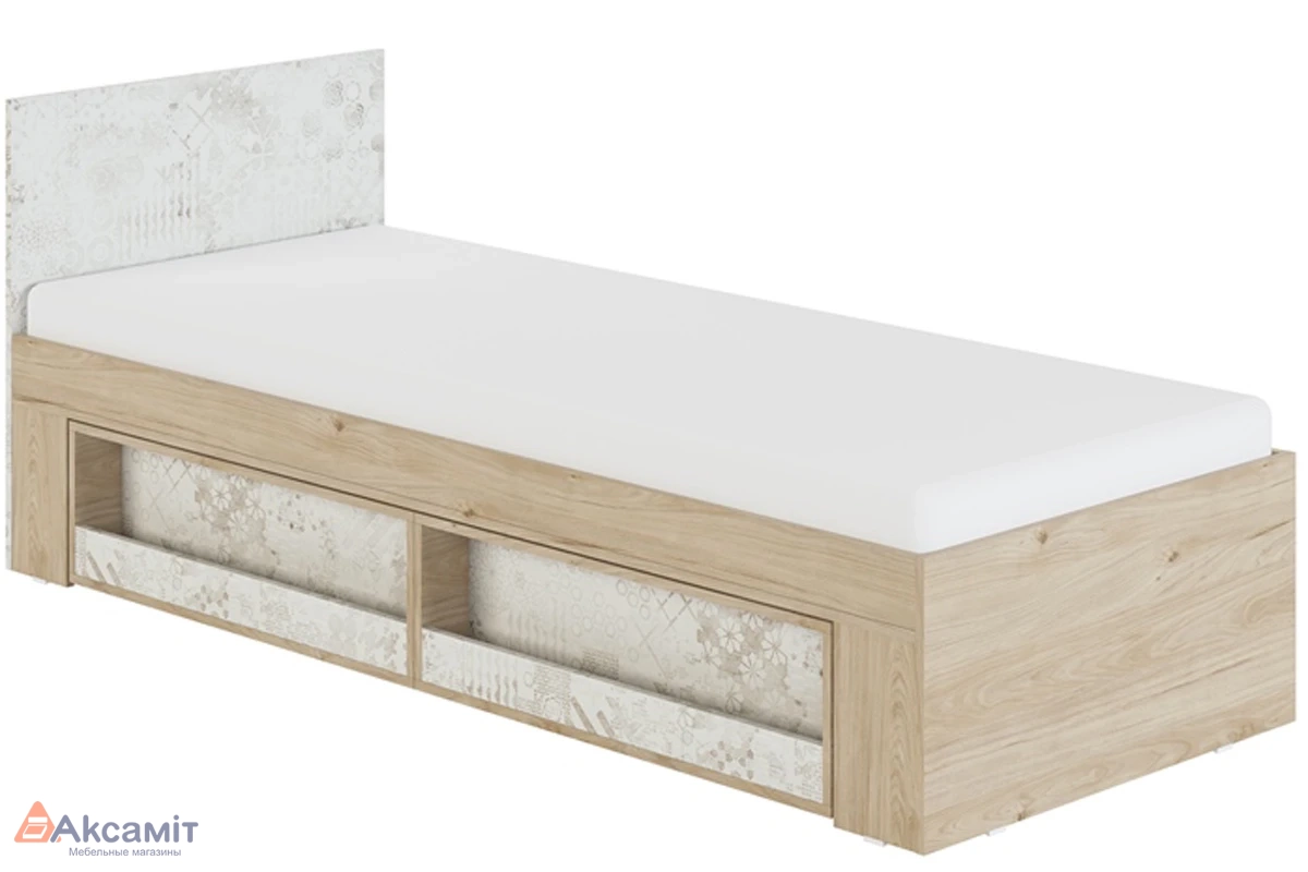 Кровать Алиса мод.1.5 80х200 с панелью Спринт 0,8 (Гикори Джексон)