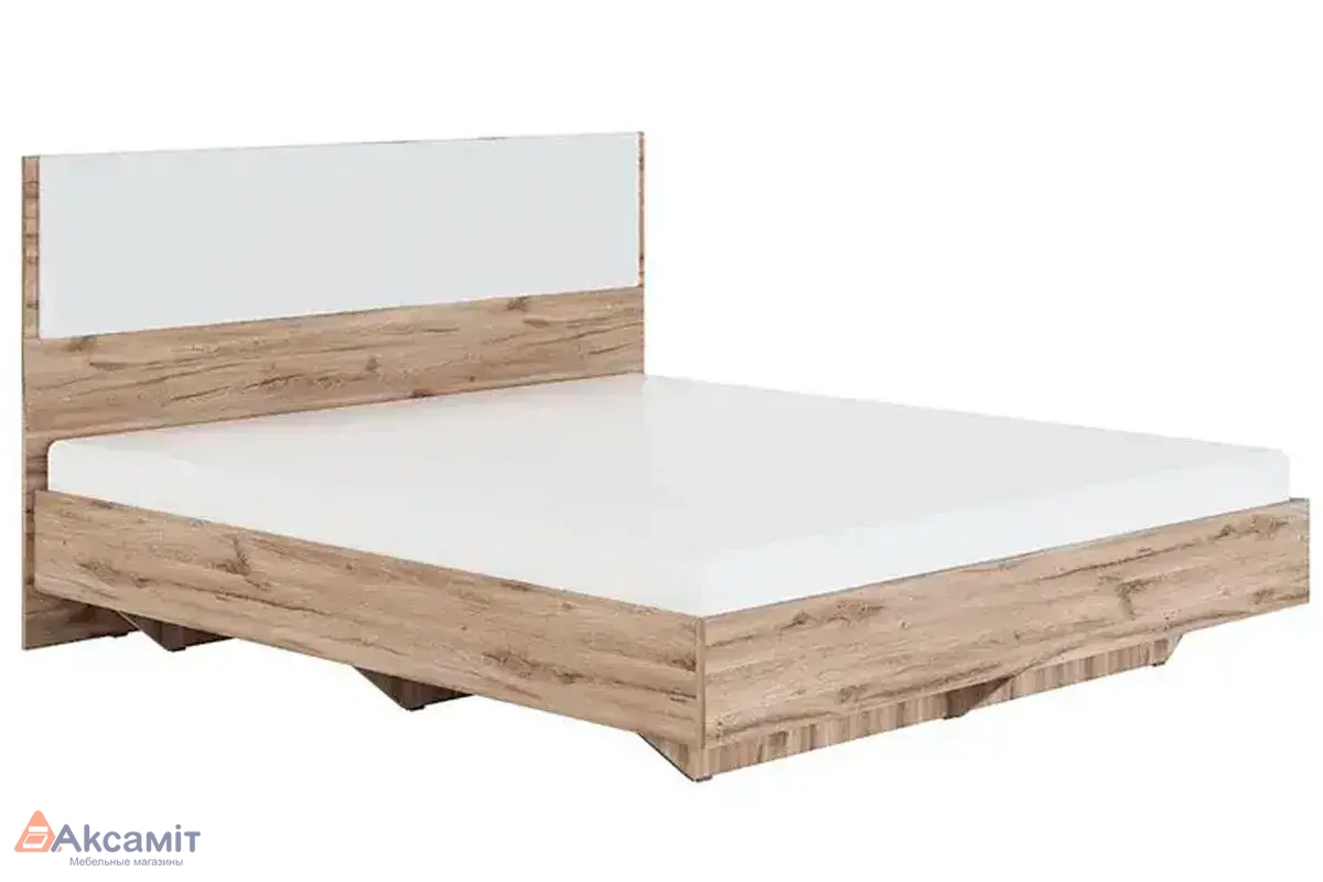 Кровать с мягким элементом Николь 160х200 мод.1.4 (Белый/Дуб Альпийский)