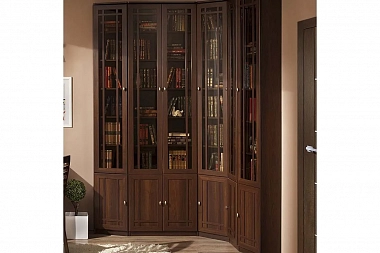 Шкаф для книг со скосом вправо Sherlock 35 (Орех шоколадный) фото