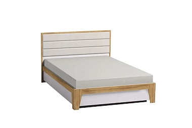 Кровать Айрис 307 Люкс с ПМ 160х200 (Белый/Дуб золотистый)