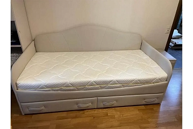 Сабрина ТД-307.12.02 Кровать с мягкой спинкой и ящиками (900) фото
